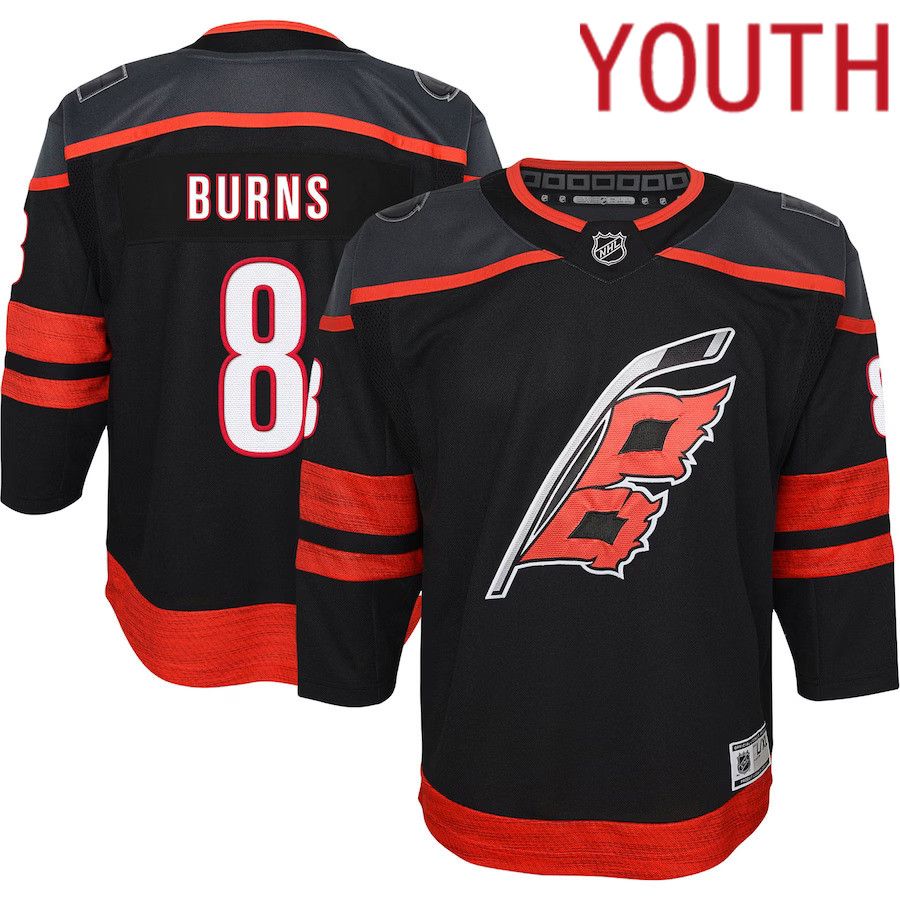 Youth Carolina Hurricanes 8 Brent Burns Black 2022-23 Premier Player NHL Jersey